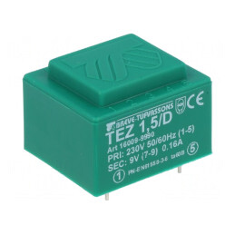 Transformator încapsulat 1,5VA 230VAC 9V PCB | Electronic-mag.ro | Componente Electronice