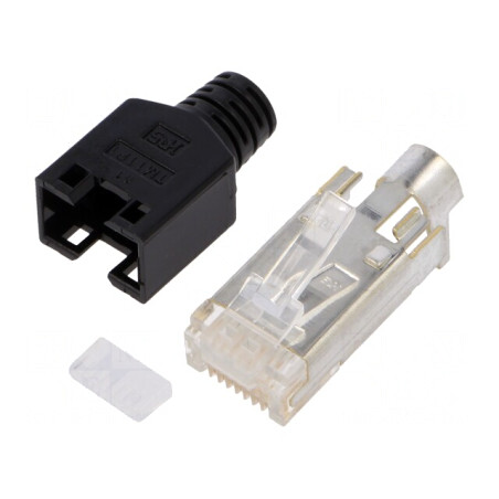 Mufă RJ45 Ecranată 8P8C cu Manșon | Electronic-mag.ro | Componente Electronice