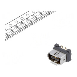 Conector ix Industrial SMT 10 PIN Aurit Tată | Electronic-mag.ro | Componente Electronice
