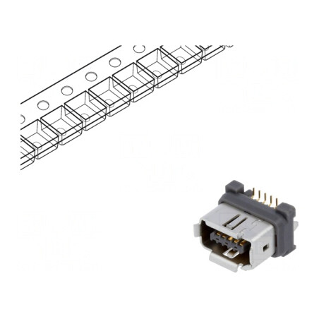 Conector ix Industrial SMT 10 PIN Aurit Tată | Electronic-mag.ro | Componente Electronice