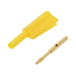 Mufă Banană 2mm 10A Galbenă Lipire | Electronic-mag.ro | Componente Electronice