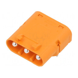 Soclu Alimentare DC LC 3-PIN PCB THT Portocalie | Electronic-mag.ro | Componente Electronice