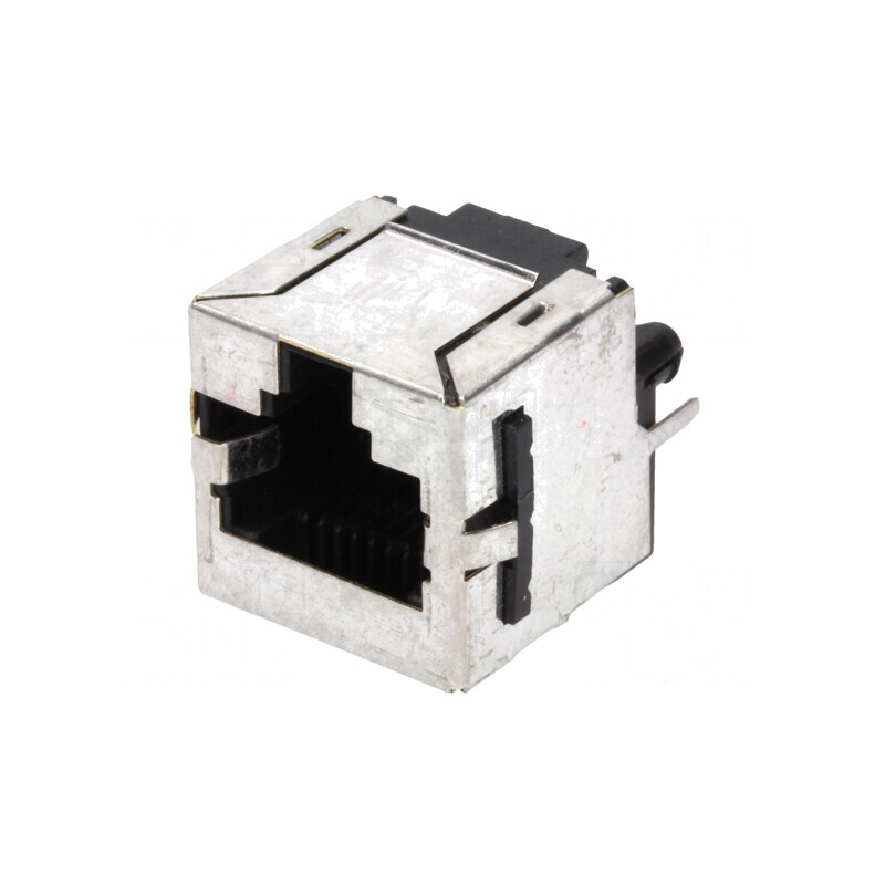 Soclu RJ45 cu Blocare Panou 8p8c THT Drept | Electronic-mag.ro | Componente Electronice