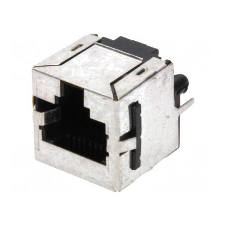 Soclu RJ45 cu Blocare Panou 8p8c THT Drept | Electronic-mag.ro | Componente Electronice