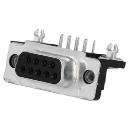 D-Sub 9-Pin Soclu Mamă 90° THT UNC 4-40 AMPLIMITE | Electronic-mag.ro | Componente Electronice