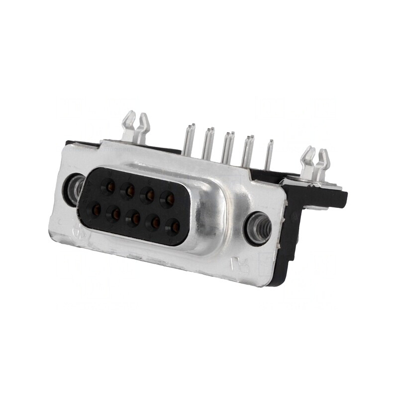D-Sub 9-Pin Soclu Mamă 90° THT UNC 4-40 AMPLIMITE | Electronic-mag.ro | Componente Electronice