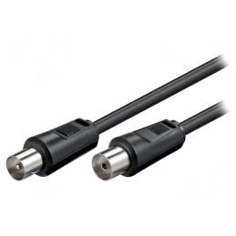 Cablu Coaxial 75Ω 10m Negru 9,5mm Priză-Mufă