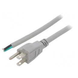 Cablu Alimentare NEMA 5-15 3x16AWG 1.5m Gri 13A