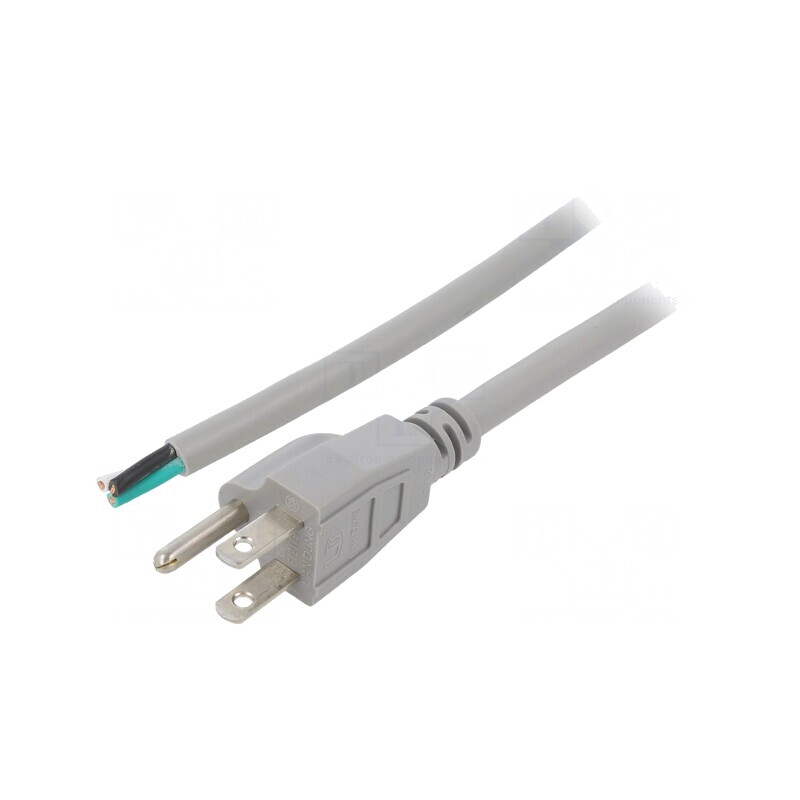 Cablu Alimentare NEMA 5-15 3x16AWG 1.5m Gri 13A | Electronic-mag.ro | Componente Electronice