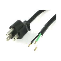 Cablu Alimentare NEMA 5-15 3x18AWG 2m Negru 10A | Electronic-mag.ro | Componente Electronice