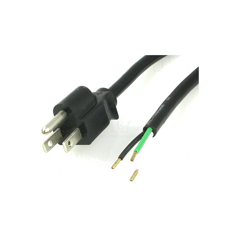 Cablu Alimentare NEMA 5-15 3x18AWG 2m Negru 10A | Electronic-mag.ro | Componente Electronice