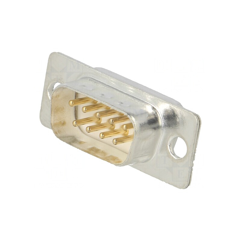 Conector D-Sub 9P Mufă Tată Aurit pentru Lipire pe Cablu | Electronic-mag.ro | Componente Electronice
