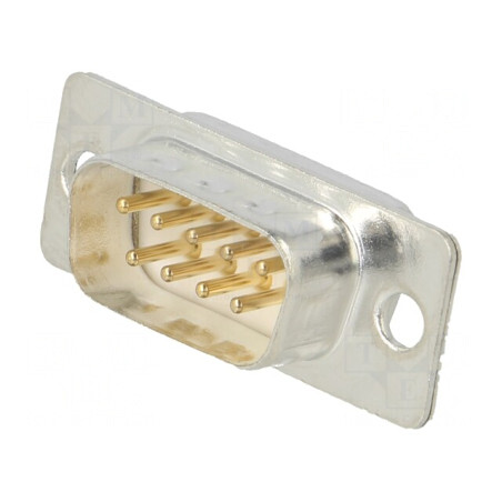Conector D-Sub 9P Mufă Tată Aurit pentru Lipire pe Cablu | Electronic-mag.ro | Componente Electronice