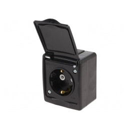 Conector Alimentare AC Negru 16A 250V | Electronic-mag.ro | Componente Electronice