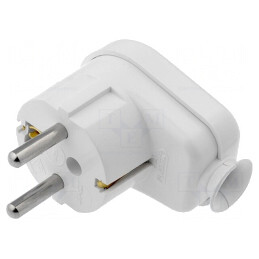 Conector alimentare AC 2P PE 230V 16A alb | Electronic-mag.ro | Componente Electronice