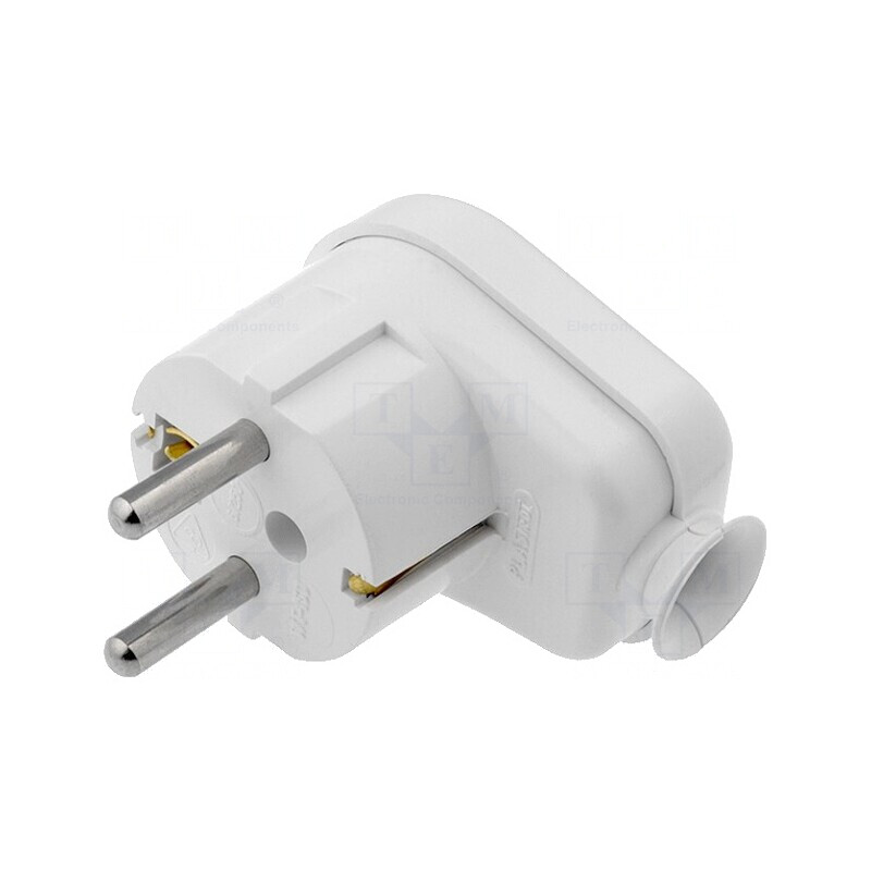 Conector alimentare AC 2P PE 230V 16A alb | Electronic-mag.ro | Componente Electronice