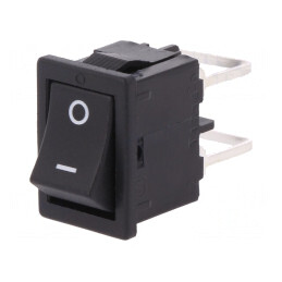 Comutator Rocker DPST 10A/250VAC Negru IP40 | Electronic-mag.ro | Componente Electronice