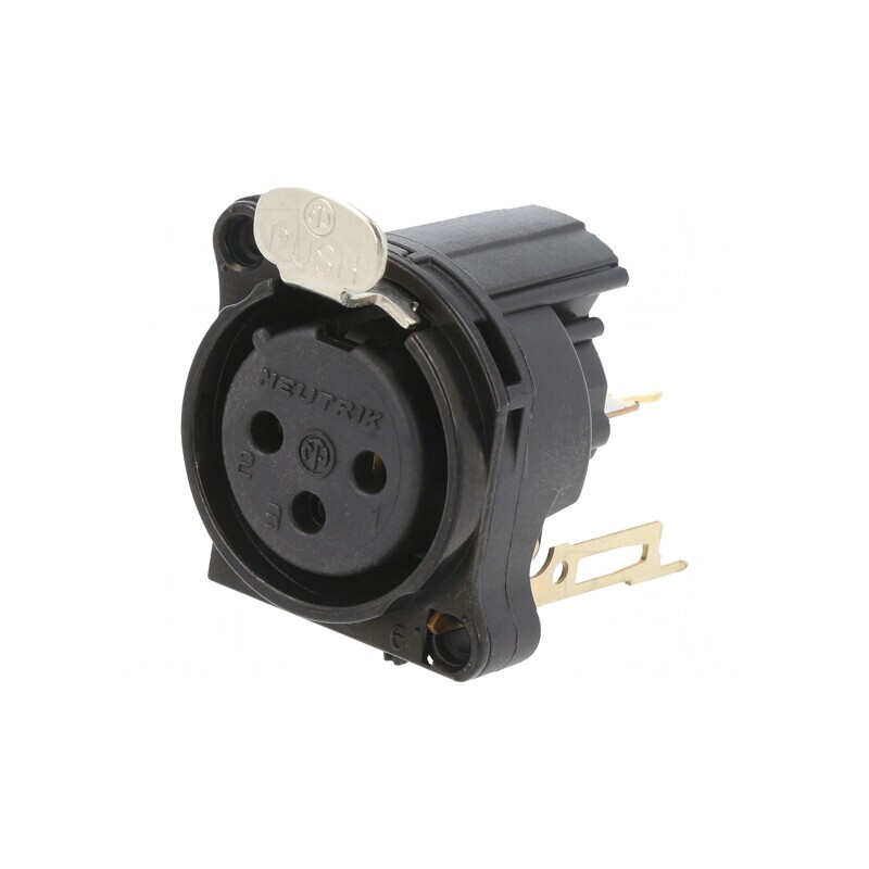 Soclu XLR Mamă 3P Argint 6A THT | Electronic-mag.ro | Componente Electronice