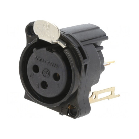 Soclu XLR Mamă 3P Argint 6A THT | Electronic-mag.ro | Componente Electronice