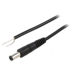 Cablu Alimentare DC 5,5/2,1 Negru 1,5m | Electronic-mag.ro | Componente Electronice