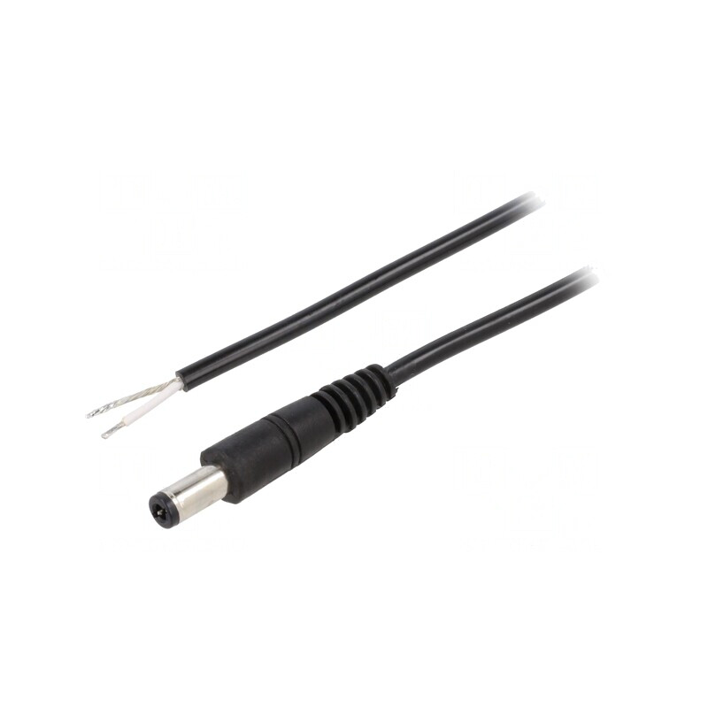 Cablu Alimentare DC 5,5/2,5mm Negru 1,5m | Electronic-mag.ro | Componente Electronice