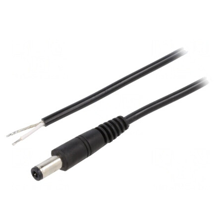 Cablu Alimentare DC 5,5/2,5mm Negru 1,5m | Electronic-mag.ro | Componente Electronice