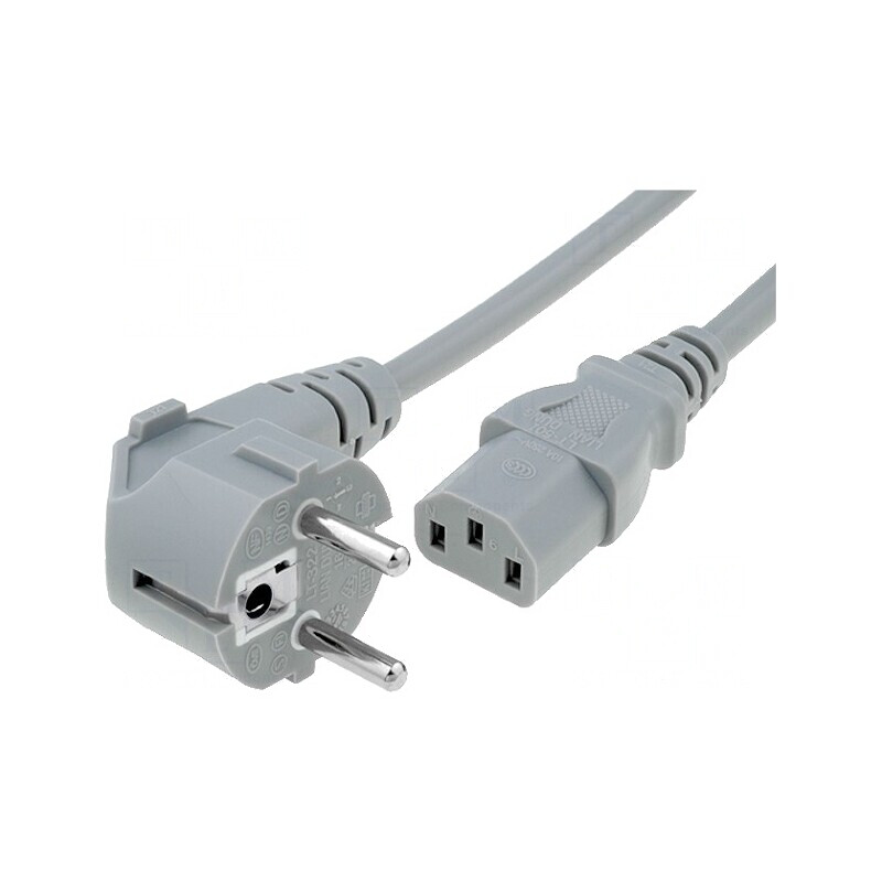 Cablu Alimentare 3x1mm2 Ștecăr Unghi IEC C13 PVC | Electronic-mag.ro | Componente Electronice