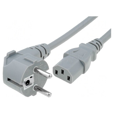 Cablu Alimentare 3x1mm2 Ștecăr Unghi IEC C13 PVC | Electronic-mag.ro | Componente Electronice