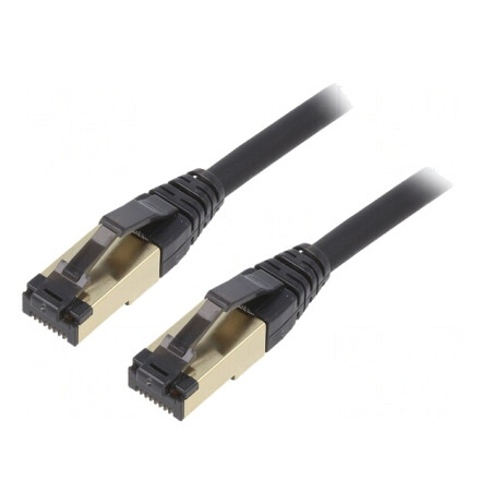 Patch cord Cat 8 negru 0,5m LSZH | Electronic-mag.ro | Componente Electronice