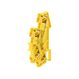 Conector de Îmbinare Șine 0,14-4mm2 4 Borne Galben TS35 | Electronic-mag.ro | Componente Electronice
