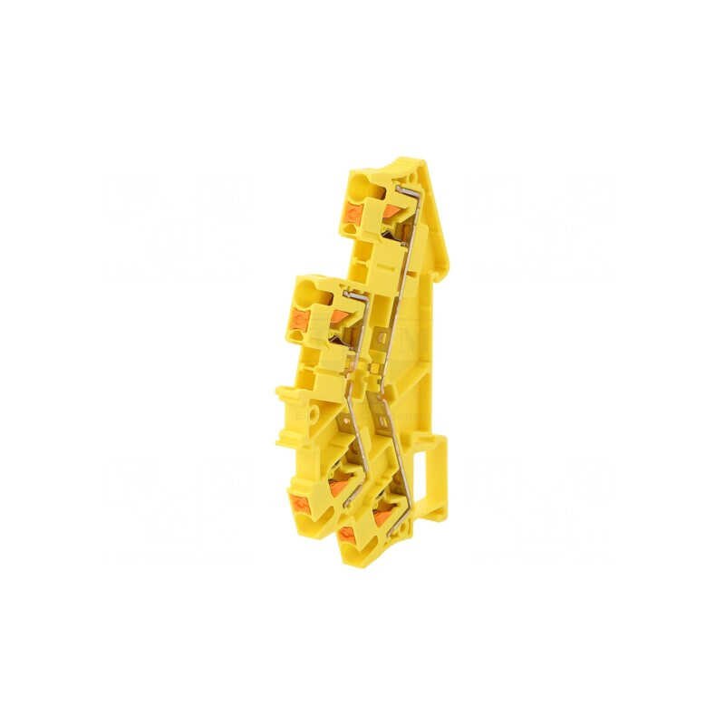 Conector de Îmbinare Șine 0,14-4mm2 4 Borne Galben TS35 | Electronic-mag.ro | Componente Electronice