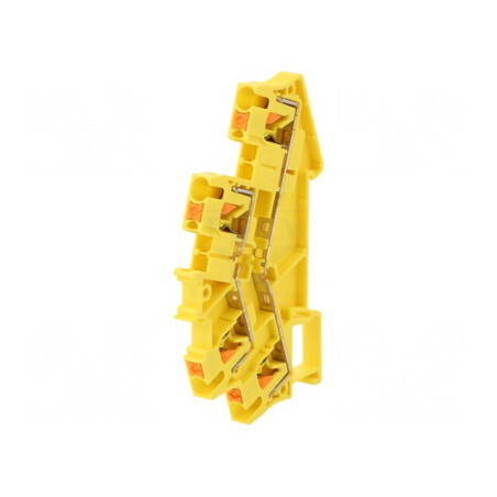 Conector de Îmbinare Șine 0,14-4mm2 4 Borne Galben TS35 | Electronic-mag.ro | Componente Electronice