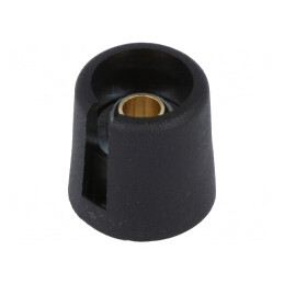 Buton rotativ cu indicator poliamidă negru 6mm 16x16mm | Electronic-mag.ro | Componente Electronice