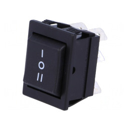 Comutator Rocker DP3T 3 Pozitii ON-OFF-ON Negru | Electronic-mag.ro | Componente Electronice