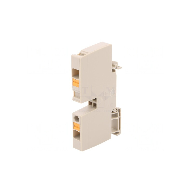 Bornă cu Arc Bej 6mm2 2 Piste 1 Borne | Electronic-mag.ro | Componente Electronice