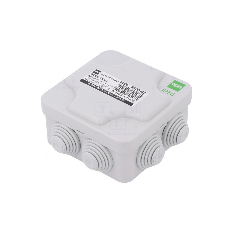 Cutie de conexiuni IP55 gri 102x102x47 mm | Electronic-mag.ro | Componente Electronice
