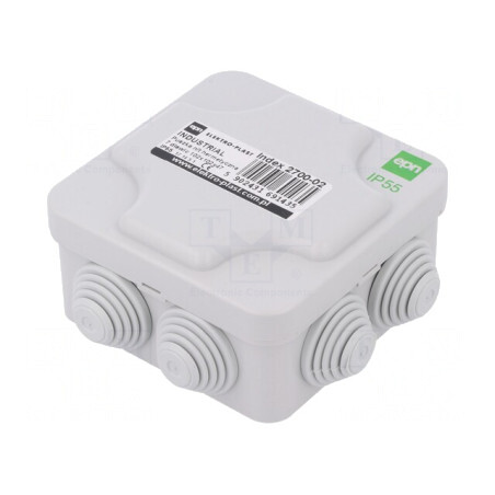 Cutie de conexiuni IP55 gri 102x102x47 mm | Electronic-mag.ro | Componente Electronice