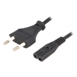 Cablu Alimentare 3m 2x0,75mm2 CEE 7/16 la IEC C7 | Electronic-mag.ro | Componente Electronice