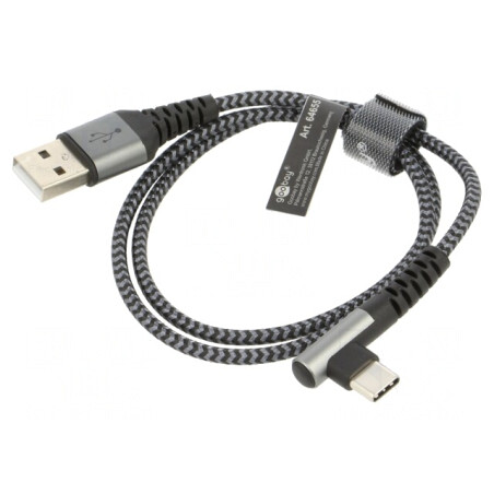 Cablu USB 2.0 USB A la USB C în unghi 0,5m | Electronic-mag.ro | Componente Electronice