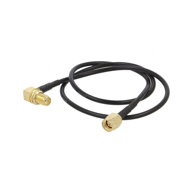 Cablu SMA 50Ω 0,5m Negru în Unghi Drept | Electronic-mag.ro | Componente Electronice