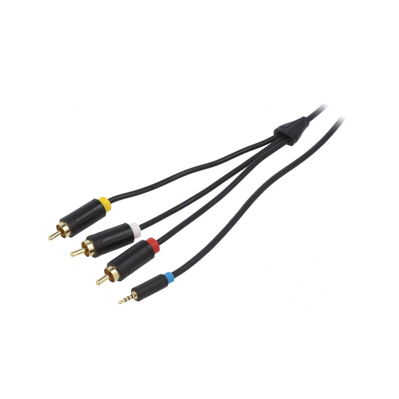Cablu Jack 2,5mm RCA x3 2m Placat cu Aur | Electronic-mag.ro | Componente Electronice