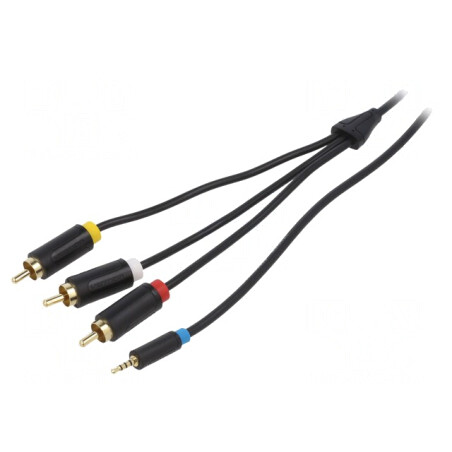 Cablu Jack 2,5mm RCA x3 2m Placat cu Aur | Electronic-mag.ro | Componente Electronice