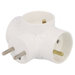 Splitter Alimentare AC Alb 3x Soclu | Electronic-mag.ro | Componente Electronice
