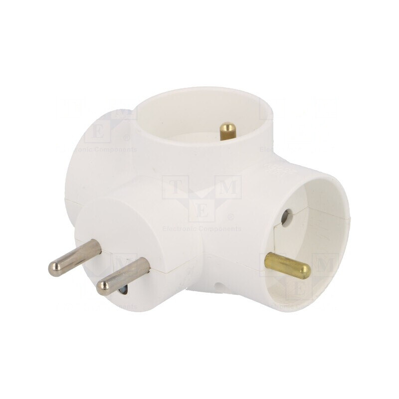 Splitter Alimentare AC Alb 3x Soclu | Electronic-mag.ro | Componente Electronice