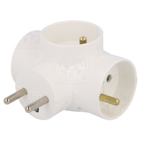 Splitter Alimentare AC Alb 3x Soclu | Electronic-mag.ro | Componente Electronice