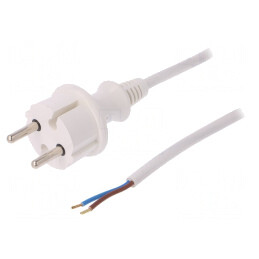 Cablu Alimentare 2m Alb 16A 250V | Electronic-mag.ro | Componente Electronice