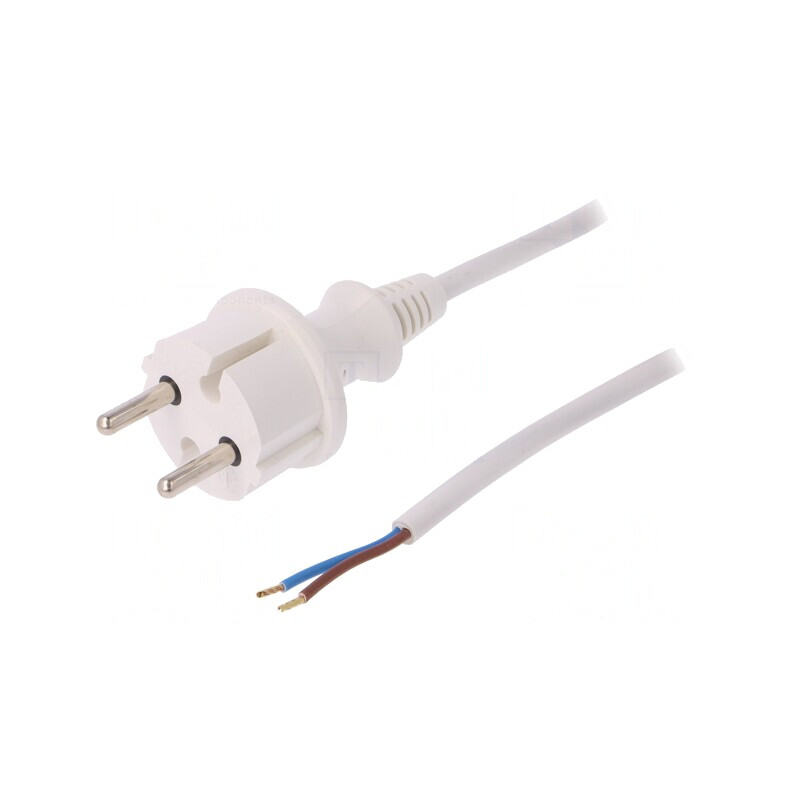 Cablu Alimentare 2m Alb 16A 250V | Electronic-mag.ro | Componente Electronice
