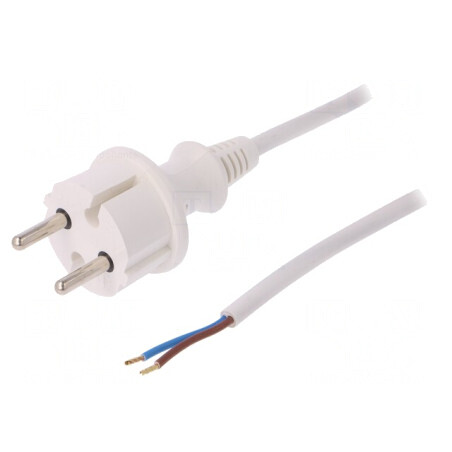 Cablu Alimentare 2m Alb 16A 250V | Electronic-mag.ro | Componente Electronice