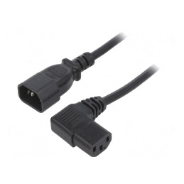 Cablu IEC C13-C14 1m Negru 10A | Electronic-mag.ro | Componente Electronice