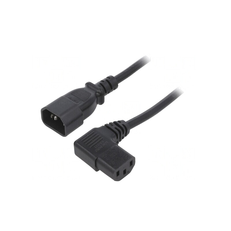 Cablu IEC C13-C14 1m Negru 10A | Electronic-mag.ro | Componente Electronice